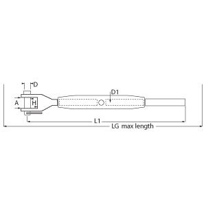 3mm M6 S/S Machined Fork Swage Rigging Screw