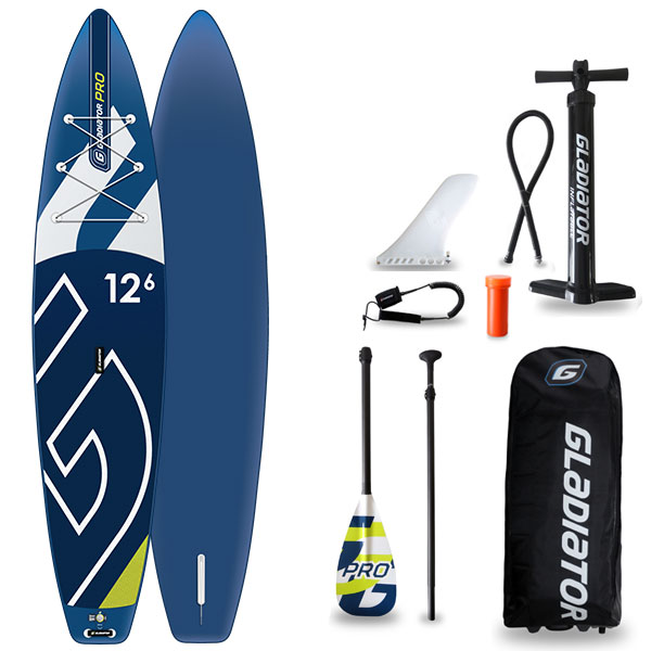 Gladiator 12'6"T Touring Inflatable Stand Up Paddle Board Package