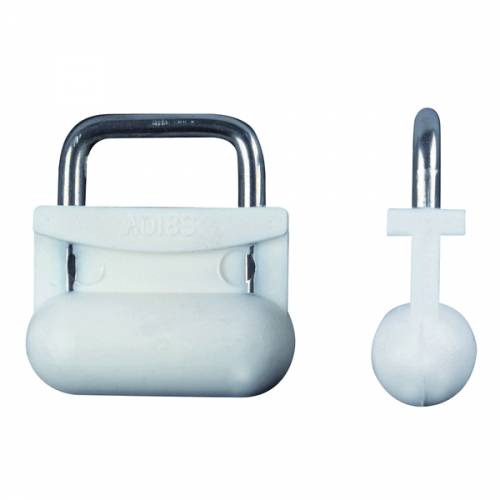 Bainbridge A018S - Sail Slide Plastic White With Stainless Steel Bail 11mm Dia