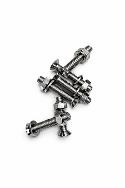 Stainless Steel - A4 - M6 - 25mm Machine Screws With Nuts & Washers - Countersunk Pozi Head.